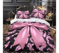 Diseño de mármol rosa Funda de Edredón Juego de 3 Piezas Impresión 3D Cremallera Oculta incluye Fundas de Almohada Suave Estética de lujo moderna Funda Edredon for Ancianos Double（200x200cm）