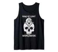 Diseño de masonería con el símbolo de la Calavera del Hijo de la luz Camiseta sin Mangas