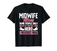 Diseño de matrona Mom Hero I Married Mine Camiseta