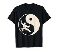 Diseño de meditación de Artes Marciales de Tai Chi Camiseta gráfica económica, Hombre, Negro, S