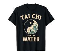 Diseño de meditación de Artes Marciales de Tai Chi Camiseta gráfica económica, Hombre, Negro, XL