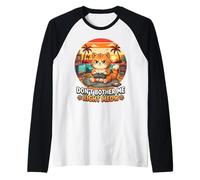 Diseño de Meme de Gato Don't Bother Me Right Meow Gamer Camiseta Manga Raglan