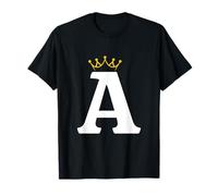 Diseño de monograma de letra A coronada Camiseta