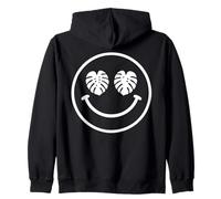 Diseño de Monstera Leaf Happy Face, Amante de Las Plantas Tropicales, Playa Sudadera con Capucha