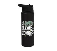 Diseño de monstruo espeluznante y genial de «I Love Zombies» Stainless Steel Insulated Water Bottle