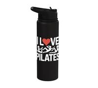 Diseño de motivación de entrenamiento I Love Pilates Stainless Steel Insulated Water Bottle