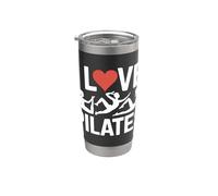 Diseño de motivación de entrenamiento I Love Pilates Vaso térmico de acero inoxidable de doble pared