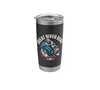 Diseño de motocicleta Great River Road USA Vaso térmico de acero inoxidable de doble pared