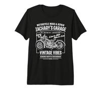 Diseño de Motocicleta Zachary's Garage para el Nombre Zachary Camiseta Premium