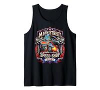 Diseño de Muscle Car Hotrod de Main Street Speed Shop USA Camiseta sin Mangas