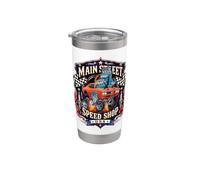 Diseño de muscle car Hotrod de Main Street Speed Shop USA Vaso térmico de acero inoxidable de doble pared