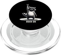 Diseño de música de Rock Raccoon Retro Divertido PopSockets PopGrip para MagSafe