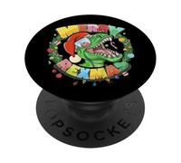 DISEÑO DE Navidad Divertido. Corona T Rex, Dinosaurio Merry REXMAS PopSockets PopGrip Adhesivo
