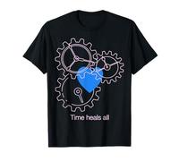 Diseño de neón Time Heals All Heart & Gear Camiseta