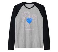 Diseño de neón Time Heals All Heart & Gear Camiseta Manga Raglan