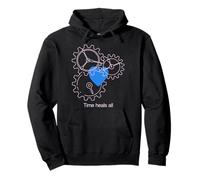 Diseño de neón Time Heals All Heart & Gear Sudadera con Capucha