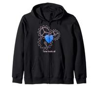 Diseño de neón Time Heals All Heart & Gear Sudadera con Capucha