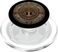 Diseño de Nudo Celta con Escudo Árbol de la Vida PopSockets PopGrip para MagSafe