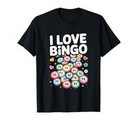 Diseño de números Coloridos con Texto en inglés I Love Bingo Camiseta