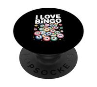 Diseño de números Coloridos con Texto en inglés I Love Bingo PopSockets PopGrip Adhesivo