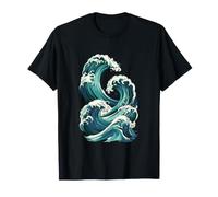 Diseño de Olas japonesas: Arte costero Retro para navegar en el océano Camiseta