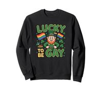 Diseño de Orgullo arcoíris para el Día de San Patricio de Lucky to Be Gay Sudadera