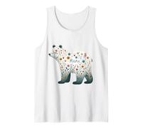 Diseño de Oso Floral Acuarela Madre Amorosa Camiseta sin Mangas