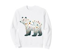 Diseño de Oso Floral Acuarela Madre Amorosa Sudadera