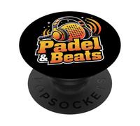 Diseño de Padel y Beats para Aficionados a los Amantes del Deporte Musical PopSockets PopGrip Adhesivo