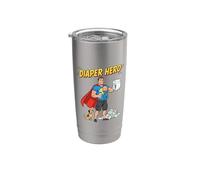 Diseño de padre de dibujos animados divertidos de Diaper Vaso térmico de acero inoxidable de doble pared