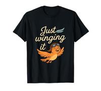 Diseño de pájaro Aviador de Winged Wonders Just Winging It Camiseta
