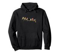 Diseño de pájaros cantores en Rama Vintage Naturaleza pájaro Sudadera con Capucha