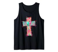 Diseño de palabras inspiradoras con cruz de corazón para mamá Camiseta sin Mangas