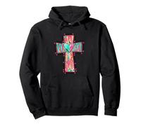 Diseño de palabras inspiradoras con cruz de corazón para mamá Sudadera con Capucha