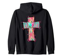 Diseño de palabras inspiradoras con cruz de corazón para mamá Sudadera con Capucha