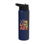 Diseño de paleta de pinceles de pintura I Love Art Stainless Steel Insulated Water Bottle