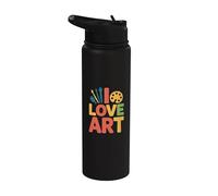 Diseño de paleta de pinceles de pintura I Love Art Stainless Steel Insulated Water Bottle
