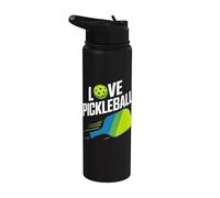 Diseño de paleta y pelota de pickleball Love Stainless Steel Insulated Water Bottle