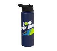 Diseño de paleta y pelota de pickleball Love Stainless Steel Insulated Water Bottle