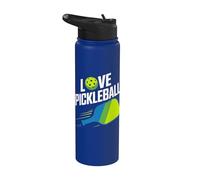Diseño de paleta y pelota de pickleball Love Stainless Steel Insulated Water Bottle