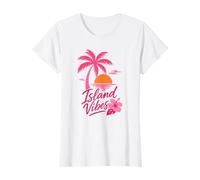 Diseño de Palmeras al Atardecer en la Playa Tropical de Island Vibes Camiseta