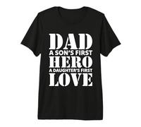 Diseño de papá a Hijo héroe Hija Primer Amor Padre Camiseta Premium