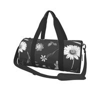 Diseño de Papel Tapiz de Flores Negras, Bolsa de Viaje de Gran Capacidad, Bolso Redondo, Bolsa de Viaje Deportiva, Bolsa de Mano, Bolsa de Fitness