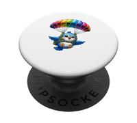 Diseño de paracaídas de pájaro Aventurero: Lindo Arte de paradoja voladora PopSockets PopGrip Adhesivo