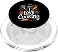 Diseño de pasión culinaria I Love Cooking PopSockets PopGrip para MagSafe