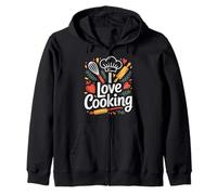 Diseño de pasión culinaria I Love Cooking Sudadera con Capucha