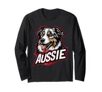 Diseño de Pastor Australiano - Divertido Perro Australiano Manga Larga