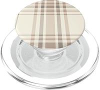 Diseño de patrón de Cuadros a Rayas marrón Claro y marrón para PopSockets PopGrip para MagSafe