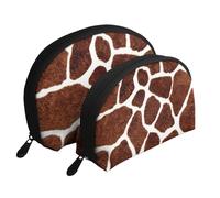Diseño de patrón de Jirafa Africana, Bolsa de Maquillaje de Concha, Monedero pequeño para Mujer, Bolsa de artículos de tocador, Bolsa de cosméticos, 2 Piezas