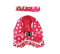 Diseño de patrón de Puntos para niña, arnés para el Pecho para Perros, Correa para Perros, Suministros para Cachorros pequeños (Negro L)